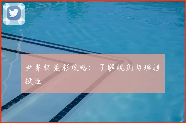 世界杯竞彩攻略：了解规则与理性投注